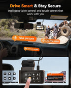 WOLFBOX X3 PRO Dash Cam Front and Rear, Dual STARVIS 2 IMX675, 1440P 60FPS+1440P ADAS Car Camera, EIS Image Stabilization with Ultra-Fast 5.8GHz WiFi, Voice Control & 3" Touch Screen, 64GB Card & GPS