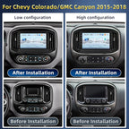 [Qualcomm 8Core] 4+64G Car Radio for Chevy Colorado/GMC Canyon 2015-2018 Base Mode (Low-end), Android 15 9-inch Touch Screen CarPlay Android Auto/6GHz WiFi/Bluetooth 5.0/1280 * 720P/DSP/EQ/FM/RDS/GPS