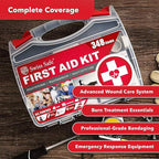 Swiss Safe 2-in-1 First Aid Kit for Car, Travel, Home, & Business – Includes Bonus Mini Kit for Medical Emergencies, Camping & Outdoor Survival – 348 Pieces, Large Hardcase, Pack of 2