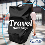 Graco Padded Car Seat Travel Bag & Infant Carrier Backpack, Durable Large Back Pack for Carseats & Booster Seats, Airport Gate Check Bag Luggage, Double Padded Strap, Water Resistant Material, Black