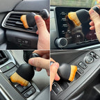 Car Detailing Brush, Soft Bristle Cleaning Brush, Scratch-Free Auto Duster Tool for Dashboard, Air Vents, Leather & Interior Cleaning (Black&Brown)