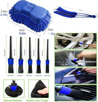 Car Detailing Kit-Car Wash Kit-Detailing Brush Set- Cleaning Kits with Windshield Cleaner and Wash Sponge--Car Interior Cleaning Kit-Car Cleaning Supplies for Windows, Dashboard, Air Vents (blue)