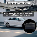 2 Pack Tire Shine Applicator Pads, Reusable Tire Dressing Applicator Sponge, Curved Tire Gel Applicator Forms with Lid, Black Tire Applicator Pads for Car Cleaning Detailing