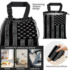 Car Trash Bag Large Hanging Can for Back of Seat, Cute Waterproof Car Garbage Bag for Vehicle, Travelling, Outdoor Dark American Flag