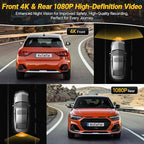 Front 4K +Rear 1080P Dash Cam for Honda CRV 2023 2024 2025 2026 Sport Touring EX EX-L Hybrid (Gen6), Dual Dashcam for CR-V, OEM Look, WiFi & APP, G-Sensor, Parking Monitor, 128GB Card-Black
