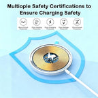 Magnetic Wireless Charger,[Apple MFi Certified]iPhone Charger Apple Mag-Safe Charger with 15W 3.3FT iPhone Fast Magnetic Charging Pad for iPhone 17 Pro Max/17 Air/16 Pro/16/15 Pro Max/14/13/12/AirPods