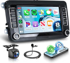 8 Core 6G+128G Android Car Stereo for VW Golf MK5 MK6 Passat Jetta Tiguan T5 EOS Polo with Wireless CarPlay Android Auto, 7” Touchscreen Car Radio GPS WiFi SWC Bluetooth 32EQ Backup Camera