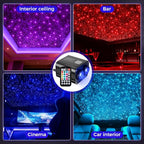 Two-Color Headliner Star Light Kit, Star Light Headliner Kit, 1000Pcs*0.03in*13.1ft Ceiling Fiber Optic APP RGBW Remote Contro Fiber Lights for Home Theater