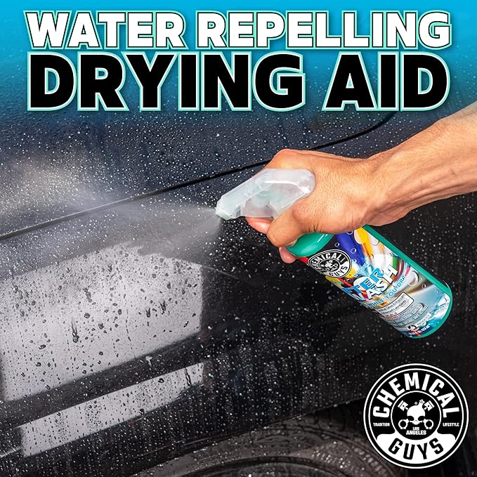 Chemical Guys CWS21216A Car Wash, Dry & Shine Bundle - HydroSuds Ceramic SiO2 Shine High Foaming Car Wash Soap, 16 oz + After Wash Gloss Boosting Drying Aid (16 oz) (2 Items) For Cars, Trucks, SUVs