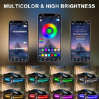 Underglow LED Lights for Cars - 6PCS RGB Neon Underglow Kit with Wireless APP Control, Music Sync, 8 Colors, 360 LEDs Waterproof for Cars, Trucks, SUVs