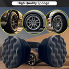 2 Pcs Large Tire Shine Applicator, Reusable Tire Dressing Applicator Wave Contoured, Tire Sponge Pads for Car Detailing Cleaning, 4.33 inch