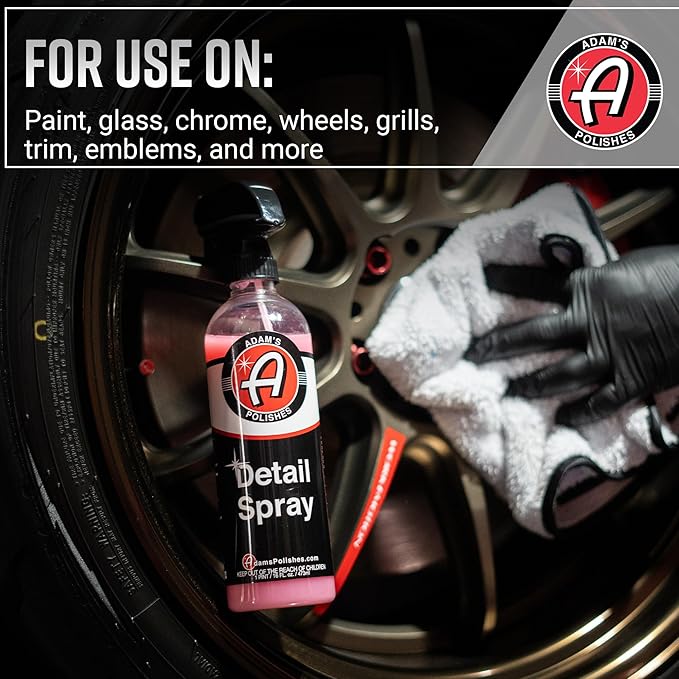 Adam's Polishes Detail Spray - Quick Waterless Detailer Spray For Car Detailing, Polisher Clay Bar & Wax Boosting Tech, Add Shine Gloss & Depth