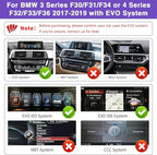 NINETOM 2026 Upgraded 12.3" Ultra-Narrow Touchscreen Wireless CarPlay Android Auto Receiver Compatible with BMW 3/4 Series F30/F31/F32/F33/F34/F36 (2017–2019), for EVO System