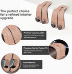 CoBak Purse Hook for Car - Universal Premium Stitched Leather and Aluminum-Magnesium Alloy Double Car Seat Back Storage Hook for Purses, Handbags, Bags (2 Pack),Glitter Rose