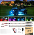 10L0L 2PCS Golf Cart Underglow LED Lights Kit for EZGO Yamaha Club Car, RGB Neon Accent Lighting 24 Modes with Wireless Remote & Music Sync, Waterproof Flexible Tubes 12V-80V Universal Fit