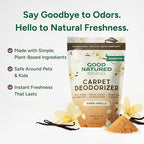 Good Natured Brand | Carpet Freshener & Deodorizer Powder | 31 oz Pet Odor Eliminator for Strong Odor & Pet Urine | Fresh Natural Warm Vanilla Scent | Safe for Homes with Pets
