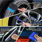 32Pcs Car Detailing Kit, Drill Brush Attachments with Detailing Brush Set and Tools Box, Blue Auto Cleaning Kit Interior for Dashboard, Wheels, Windows (C：32PCS-B)