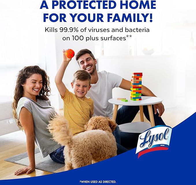 Lysol Disinfectant Spray, Household Essential Cleaning Supplies, Multi-Purpose Room Spray, Antibacterial Sanitizer Spray, Upholstery Deodorizer, Home and Bathroom, Crisp Linen,19 Fl Oz (Pack of 2)