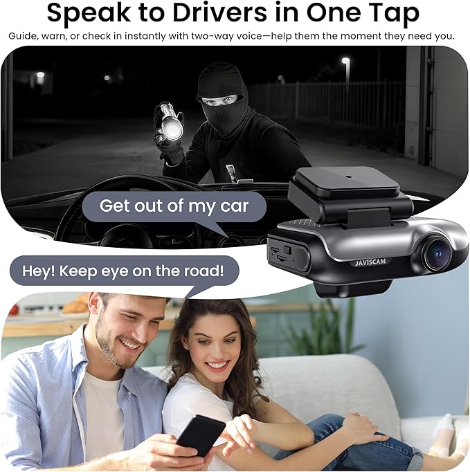 4G Car Security Camera, Dual LTE Dash Cam with 64GB Card, Front & Inside 2K Car Camera, Remote Live View, GPS, 24/7 Parking Mode, IR Night Vision, Two-Way Talk, App Alerts, Cloud/SD Storage, OBD Cable