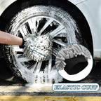 Qilmy Mediterranean Tile Pattern Microfiber Chenille Car Wash Sponge Scratch Free Car Wash Mitt Absorbent Mitt Sponge for Trucks SUVs Car Washing Home Cleaning, Large