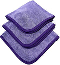 THOR Mister Twister V2: Microfiber Towels for Cars 16x16 in, 600 GSM Korean Made – Plush Twist Loop Design for Streak-Free Glass, Sealant & Waterless Wash – Car Detailing Cloth – 3 Pack, Purple