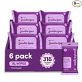 goodwipes Flushable Butt Wipes - Vitamin E & Aloe - Sewer & Septic Safe - Extra Large Adult Wet Wipes For Women & Men - Bathroom Essentials - Lavender, 318 Count (6 Packs + 1 Travel)