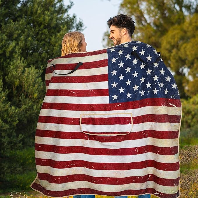 Car Seat Cover Towel Non Slip Back Seat Car Seat Towel Performance Microfiber Athletic Running Towel Washable Seat Cover for Gym Workout Sweat Outdoor Sport Beach Hiking Yoga (American Flag)