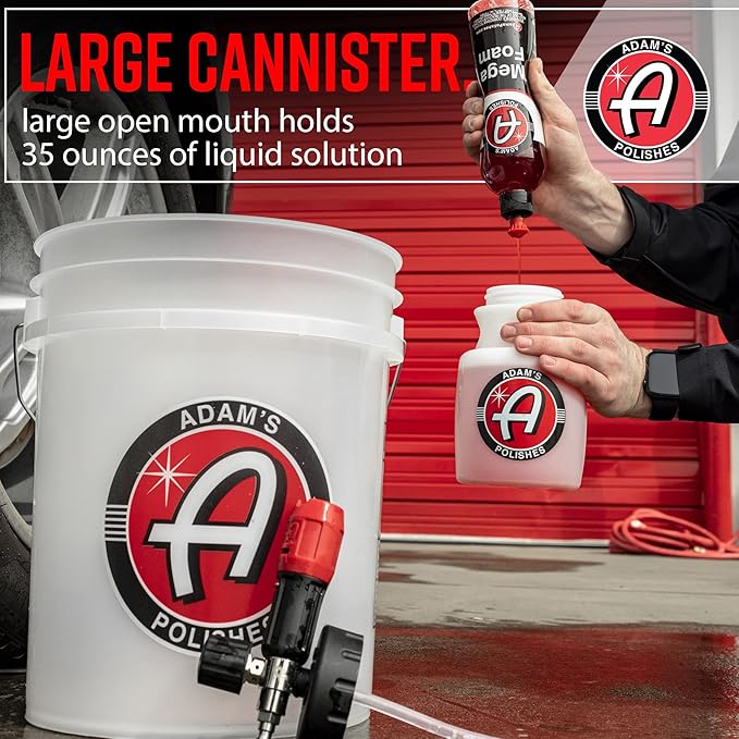 Adam's Polishes Premium Foam Cannon & Car Shampoo Bundle - Custom Snow Foam Cannon Soap Sprayer for Car Wash | Sprayer Cannister for Pressure Washer