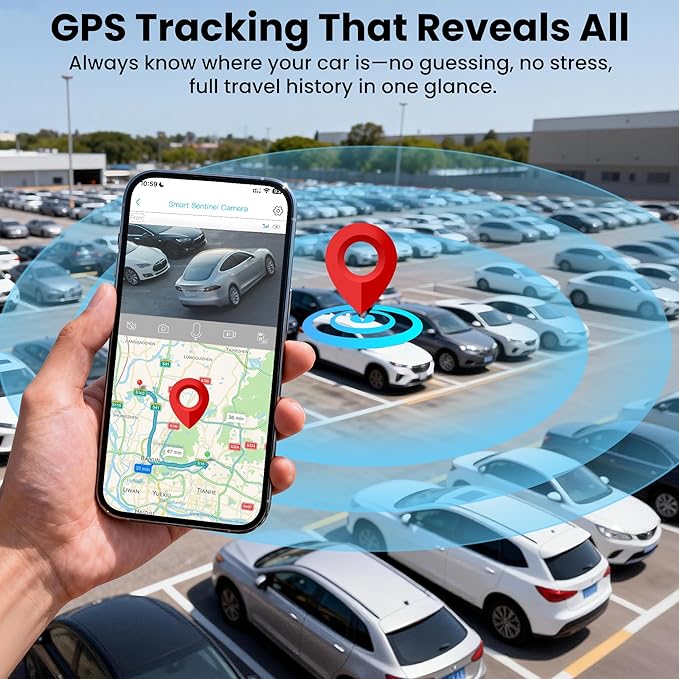 4G Car Security Camera, Dual LTE Dash Cam with 64GB Card, Front & Inside 2K Car Camera, Remote Live View, GPS, 24/7 Parking Mode, IR Night Vision, Two-Way Talk, App Alerts, Cloud/SD Storage, OBD Cable