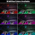 Fiber Optic Lights Kit, 10W Star Ceiling Sky Lights RGBW Twinkle & Music Effect for Home & Car Star Headliner Light with Bluetooth APP + RF Remote Control - Optical Fiber Cable 300pcs*0.03in*9.8ft