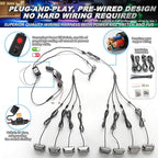 20Pods Full Angle RGB LED Rock Lights Full Kit for Trucks Pickup Dually Truck Off-Road, 600Chip Waterproof Multicolor Underglow Light with APP/RF Remote, Pre Wired 12V Underbody Accent Light Dual Zone