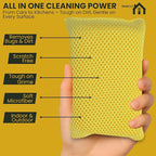 Iconikal 6-Pack Bug Scrubber Sponge 5.9x3.5-Inch Yellow Microfiber Large Car Wash Reusable for Paint Chrome Glass RV Motorcycle Cleaning