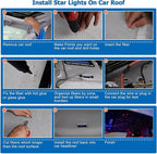 AZIMOM Mini 6W Twinkle 600pcs Fiber Optic Starlight Headliner Kit for Car Home 0.03in 9.8ft End Glow Fiber Strands Sound-Activated APP& Remote Control Starlight Engine
