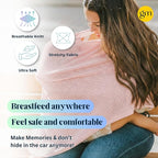 Breathable Nursing Cover for Breastfeeding | Ponchy by Gold Mamas | 5 in 1 Nursing Poncho | Baby Registry Essentials | Rose Pink