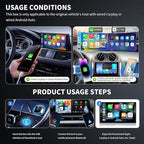 Wireless CarPlay and Android Auto Adapter, Ultra-Compact Aluminum Design with Dual-Band Technology, USB-C/USB-A Compatible for Wired CarPlay Vehicles