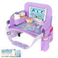 MENZOKE Kids Travel Tray for Toddler Car Seat, Toddler Gift for Girl Activities with Dry Erase Board & iPad Holder Stand, Road Trip Essentials Accessories Lap Tray for Girl as Birthday Gift, Purple