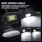 Rock Lights for Trucks 60 Chip 6500K 4pcs Pure White Underglow Lights for Jeep UTV ATV SUV Cars with 15FT Wire Harness, Aluminum Housing