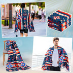 Hahafelt 2 Pack Car Seat Towel Covers Athletic Running Towel Performance Microfiber Post Workout Sweat Washable Cover Non Slip for Seat Outdoor Sport (Aztec)