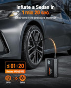 WOLFBOX 2000A Jump Starter with Air Compressor, 37Wh Car Battery Jumper Starter Portable (up to 5L Gas Engine) with 150PSI Tire Inflator, 12V Jump Box with Jumper Cables, Boost, LED Light