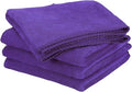 HARFINGTON 4 Pack Microfiber Cleaning Cloth, 24" x 16" Multi-Functional Cleaning Towels Reusable Absorbent Rags for Car Wash Kitchen Household Window Clean, Purple
