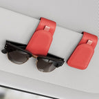 Sotfamily Sunglass Holder for Car Visor, Suede Cloth Magnetic Sunglass Organizer for Car Accessories, 2 Packs, Red