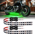 LED Strip Lights 12V Cuttable IP68 Waterproof 12 Inch Interior Exterior Underbody Light for Car SUV Truck Motorcycle Boat Golf Cart 18 SMD 5050 Green 4 Pack