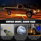6-Pack Dual Color Watermelon Lights LED Strobe & Steady Mode, Roof Clearance Side Marker Warning Lights Amber Blue Suitable for Truck Trailer Kenworth Peterbilt Freightliner