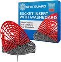 Grit Guard The Original Bucket Insert with Washboard Combo | Removes Dirt from Wash Mitt for Detailing | Car Wash Bucket Insert & Washboard | Red/Black