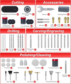 SHALL 508-Piece Rotary Tool Accessories Kit, Universal Rotary Tool Bits for Sanding, Cutting, Grinding, Drilling, Carving, Engraving, Polishing, Cleaning, Rotary Tool Attachments with Carrying Case