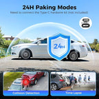 AZDOME M300S 4K Ultra HD Dual Dash Cam Front and Rear, Free 64GB Card, Built-in WiFi GPS Voice Control Car Camera, Night Vision, ADAS, 24 Hours Parking Monitor, Loop Recording (Matte Black)