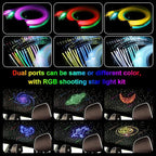 Car Home AKEPO Shooting Star 32W Dual-Head 2 Light Color RGBW Fiber Optic Lights, 920pcs of Mixed 3 Dia. Optical Fibers in 9.8ft+ Small Size Music Activated Fiber Optic Star Ceiling Sky Light Kit