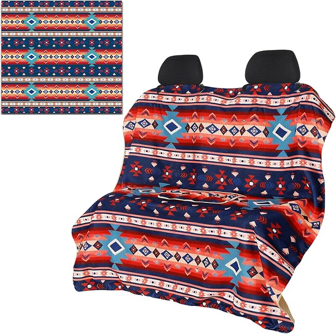 Lonfliness Car Seat Cover Towel Non Slip Back Seat Car Seat Towel Performance Microfiber Athletic Running Towel Washable Seat Cover for Gym Workout Sweat Outdoor Sport Beach Hiking Yoga (Aztec)