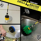Drillbrush Shower Scrubber Drill Attachment - Car Detailing Tools - Dishwasher Safe Drill Brush Scrubber For Cleaning Tubs, Sinks, Tile, Grout, Flooring, Carpet, Leather, Seats, Boats, Kitchens, Ovens
