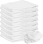 Nabob Wipers New Lint Free Cloth (3 Pack) - 100% Cotton Cleaning Rags Exact Cut - Premium White Rags for Cleaning House - White Rags for Dusting, Staining, Polishing, Painting 18"x18"